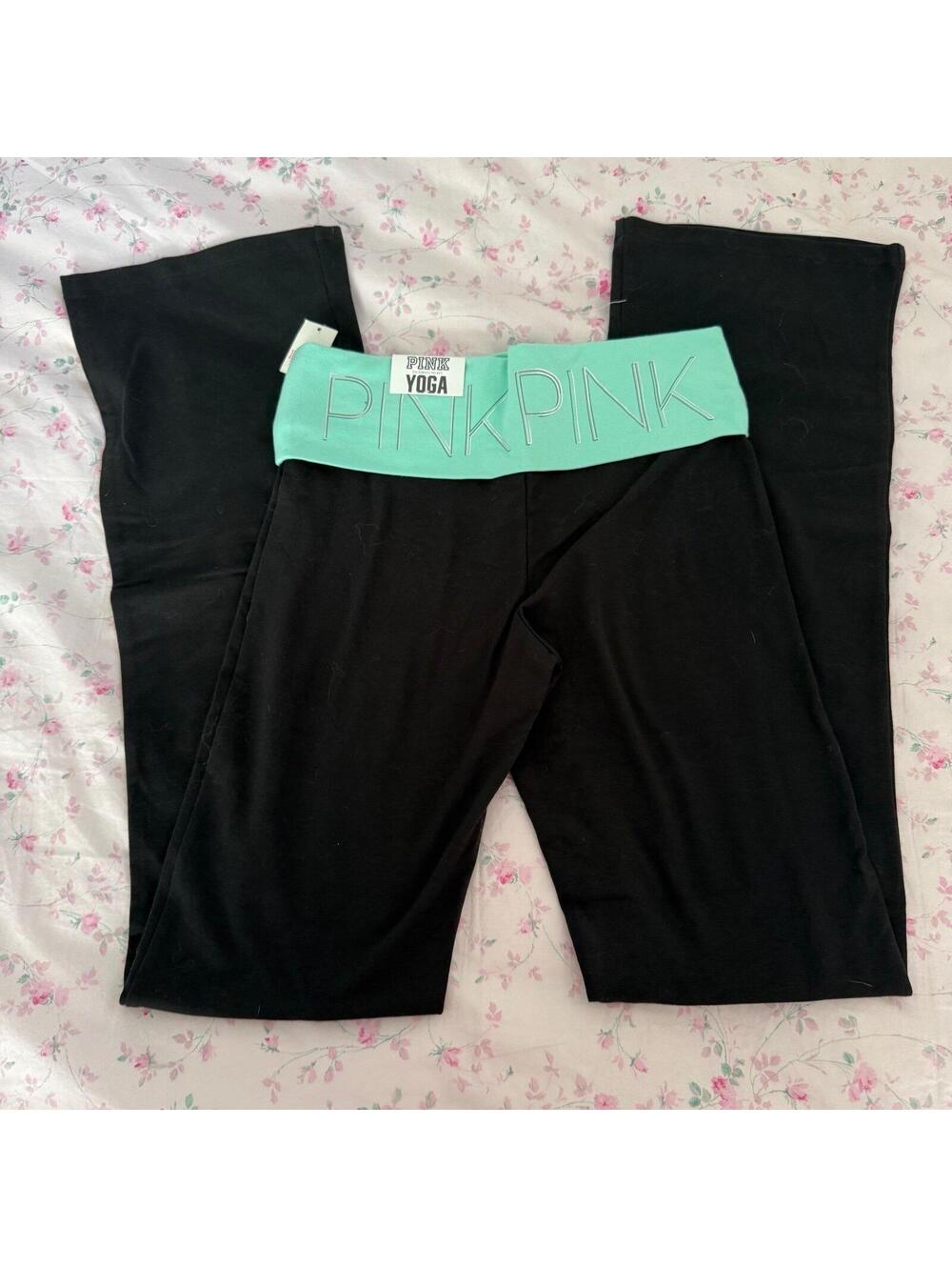 Pink Victorias Secret Y2K  Foldover Flare Leg Yoga Pants Vintage